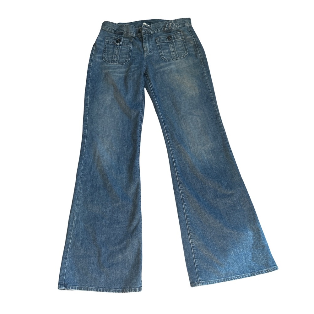 Rare Lucky Brand Dungarees Extra Wide Leg Denim Jeans Made in USA Size 6/28